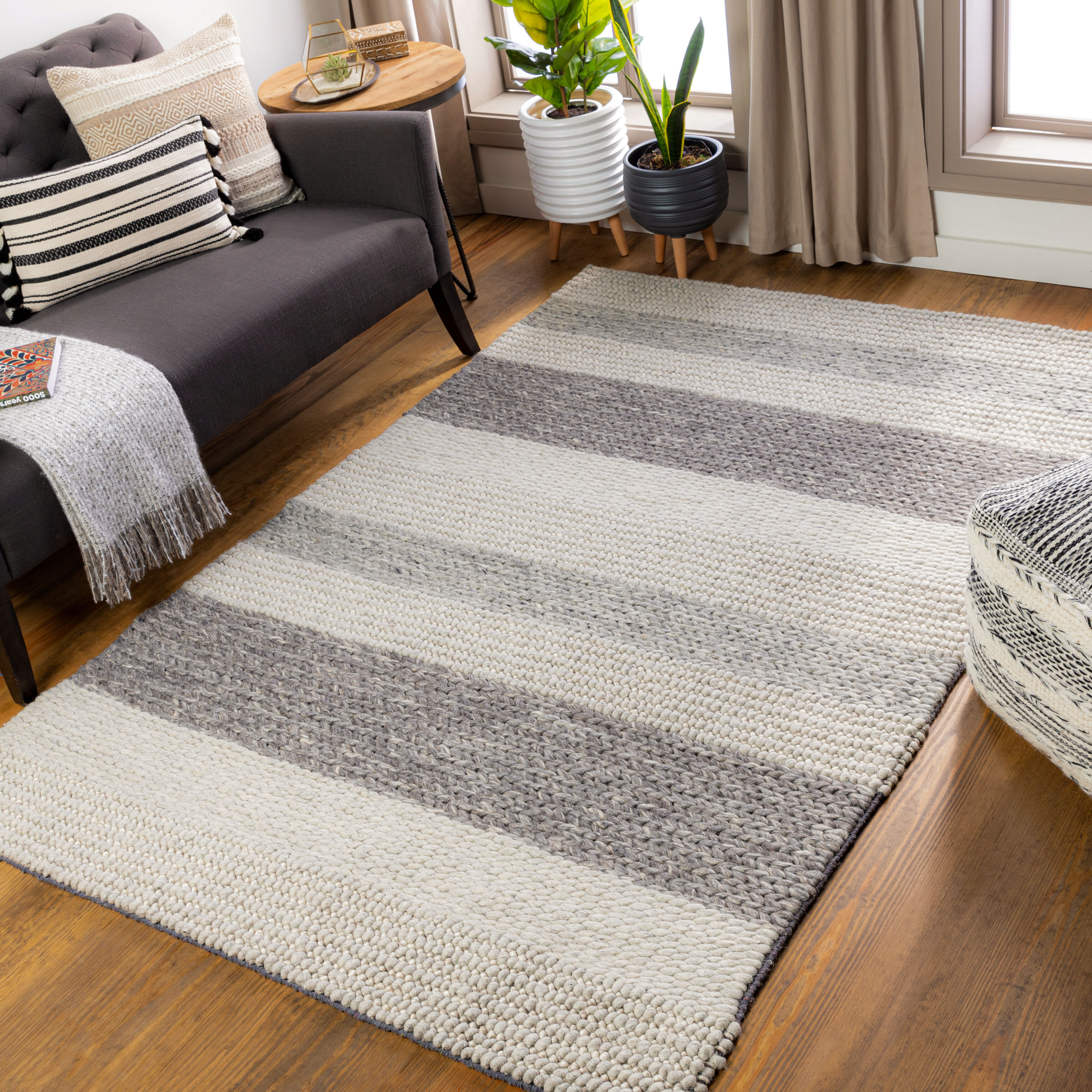 Asos 144 X 106 inch Charcoal Rug in 9 X 12, Rectangle