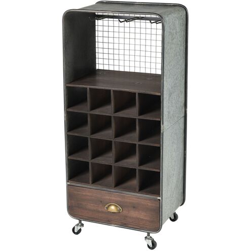 Brookedale Galvanized with Natural Wine Cart