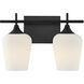 Octave 2 Light 13.75 inch Matte Black Bathroom Vanity Light Wall Light, Essentials