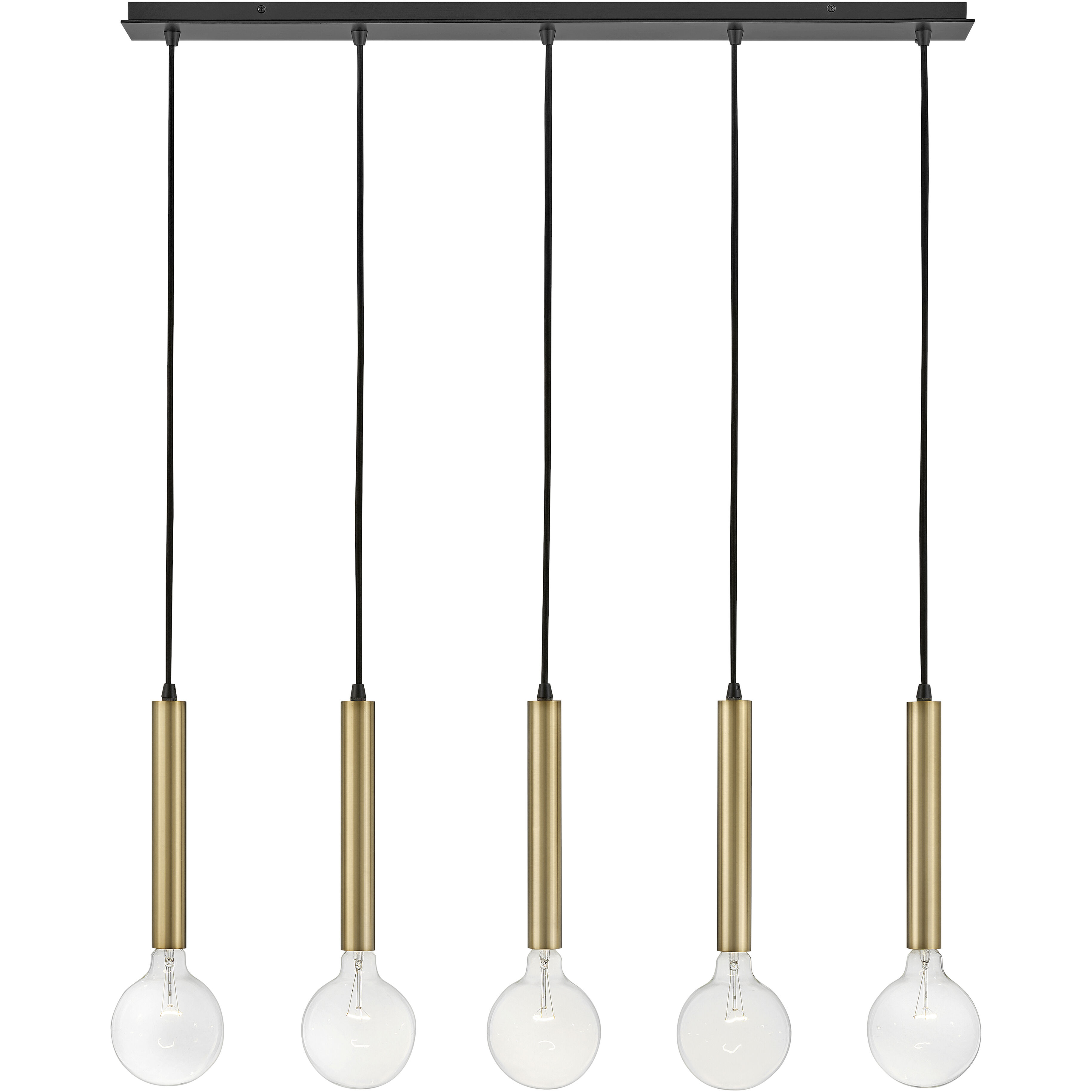 Bobbie LED 36 inch Lacquered Brass Chandelier Ceiling Light, Linear