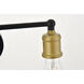 Serif 3 Light 15 inch Brass and Black Wall Sconce Wall Light