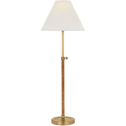 Chapman & Myers Basden 24.5 inch 15.00 watt Antique-Burnished Brass and Natural Rattan Adjustable Buffet Lamp Portable Light