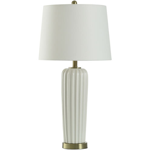 Revive 30 inch 150.00 watt White and Brushed Brass Table Lamp Portable Light
