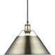 Yep Orwell 1 Light 14 inch Aged Brass Pendant Ceiling Light in Matte Black, Large
