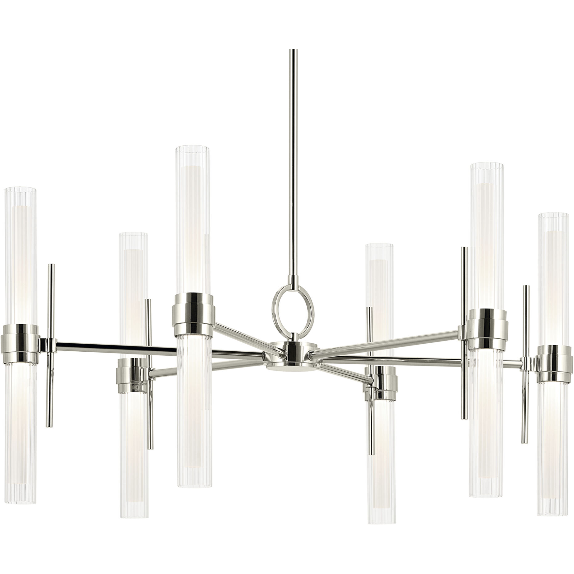 Riven LED Polished Nickel Chandelier Ceiling Light