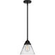 Nouveau 2 Cone LED 7.75 inch Matte Black Mini Pendant Ceiling Light in Clear