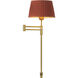 Corbin 62.4 inch 40.00 watt Antique Brass Floor Lamp Portable Light in Orange Pleated Shade