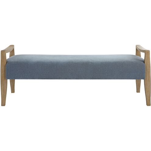Daylight Natural Oak and Sky Blue Polyester Bench
