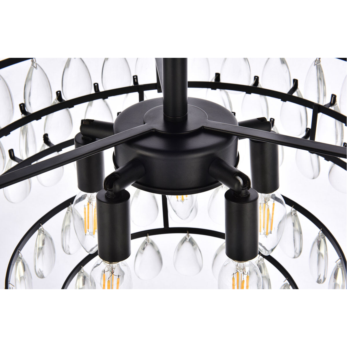 Mila 5 Light 18 inch Black Flush Mount Ceiling Light