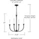 Decklan 4 Light 21.25 inch Black Iron Chandelier Ceiling Light