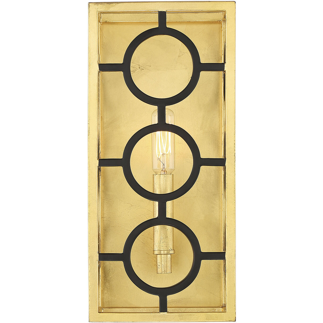 Kirsch 1 Light 6 inch Matte Black with True Gold Wall Sconce Wall Light