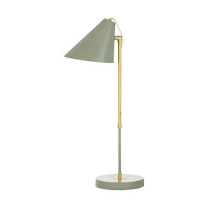 Clayton 24.6 inch 40 watt Gray and Brass Table Lamp Portable Light