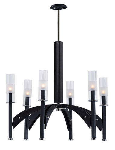 Merge 6 Light 29 inch Black/Wenge Chandelier Ceiling Light