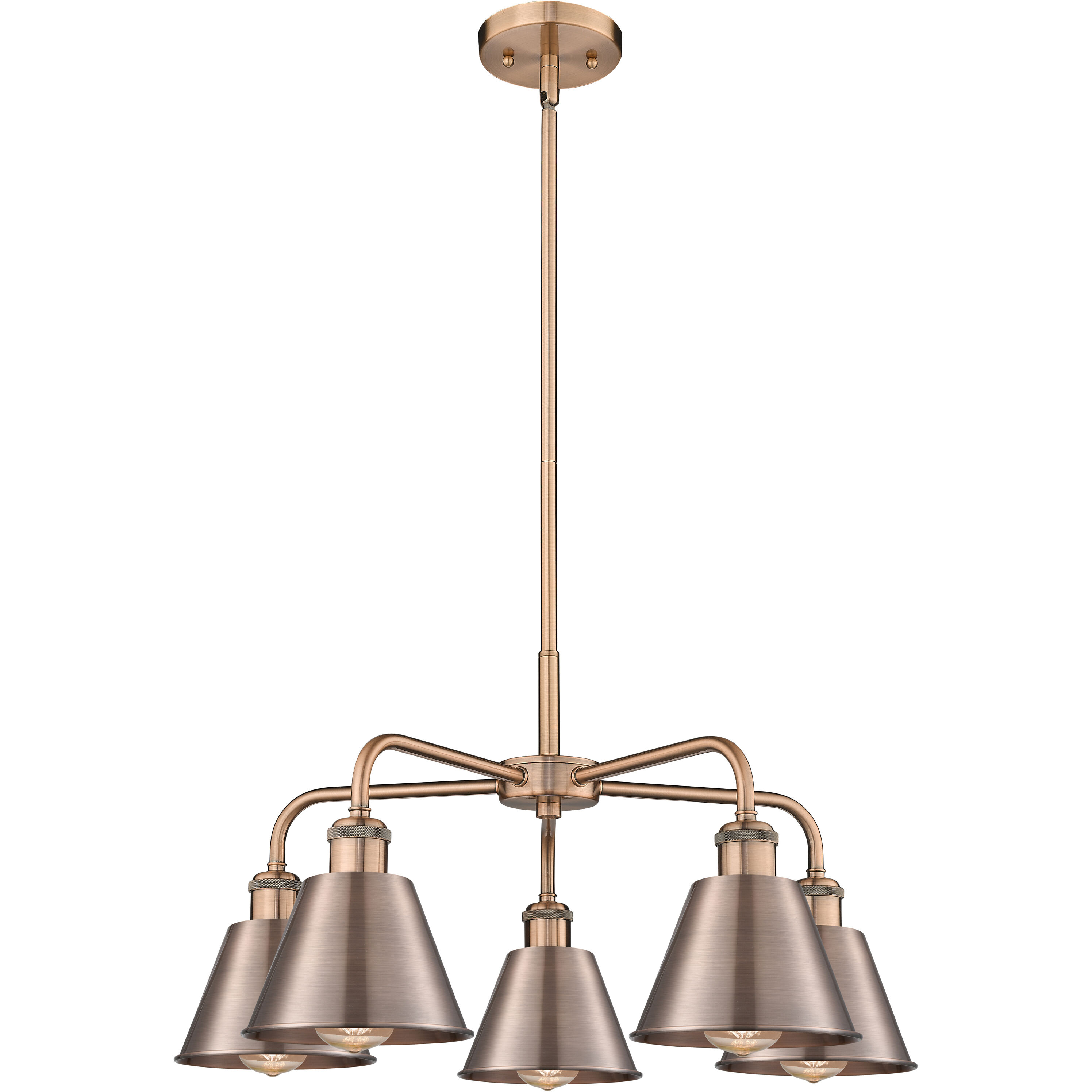 Ballston 5 Light 24.5 inch Antique Copper Chandelier Ceiling Light