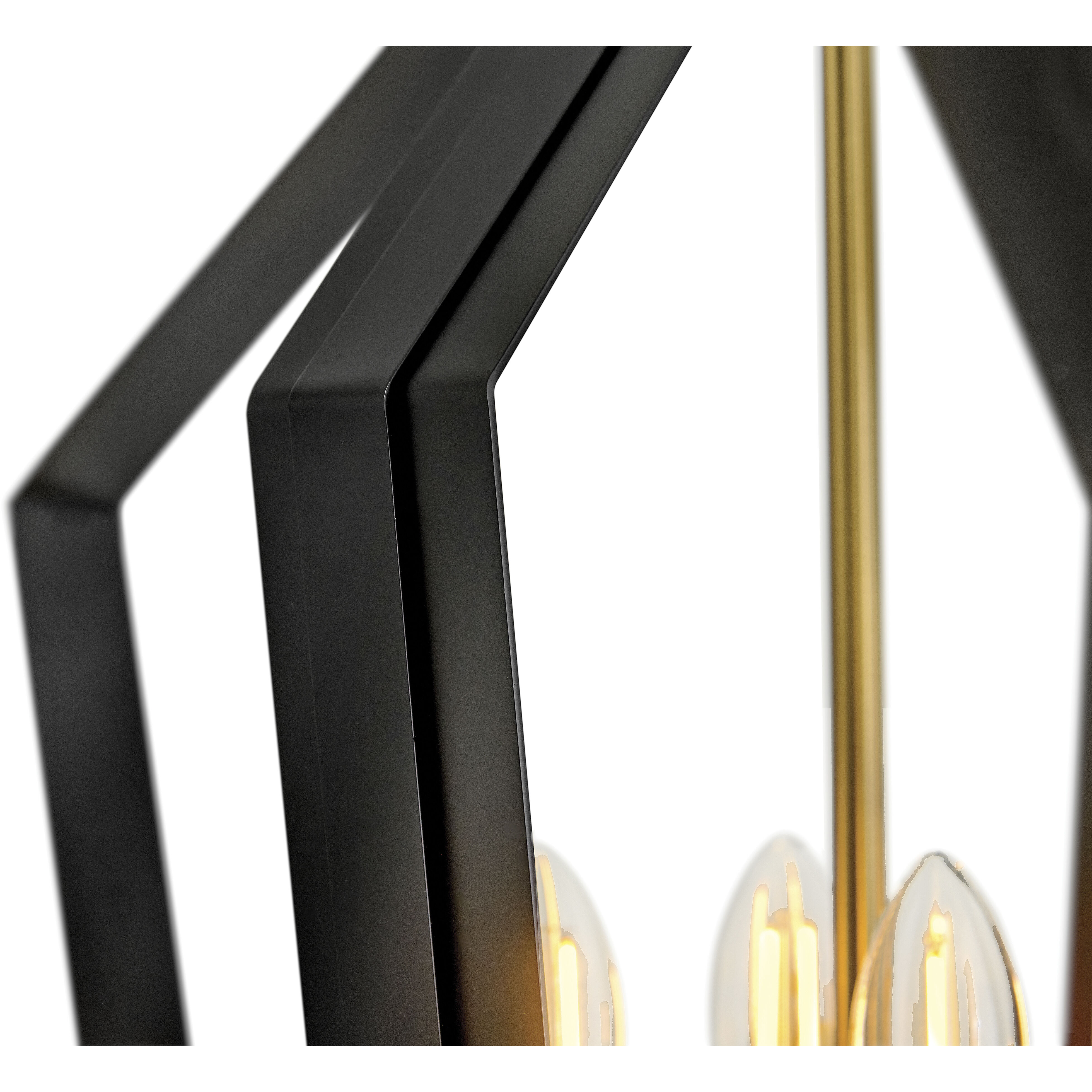 Sammi 4 Light 17 inch Black with Lacquered Brass Pendant Ceiling Light