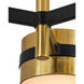 Heybrook 3 Light 26 inch Polished Brass/Black/White Semi-Flush Mount Ceiling Light