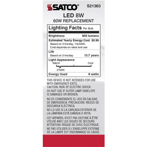 Lumos LED Medium Medium 8.00 watt 2700K LED Filament