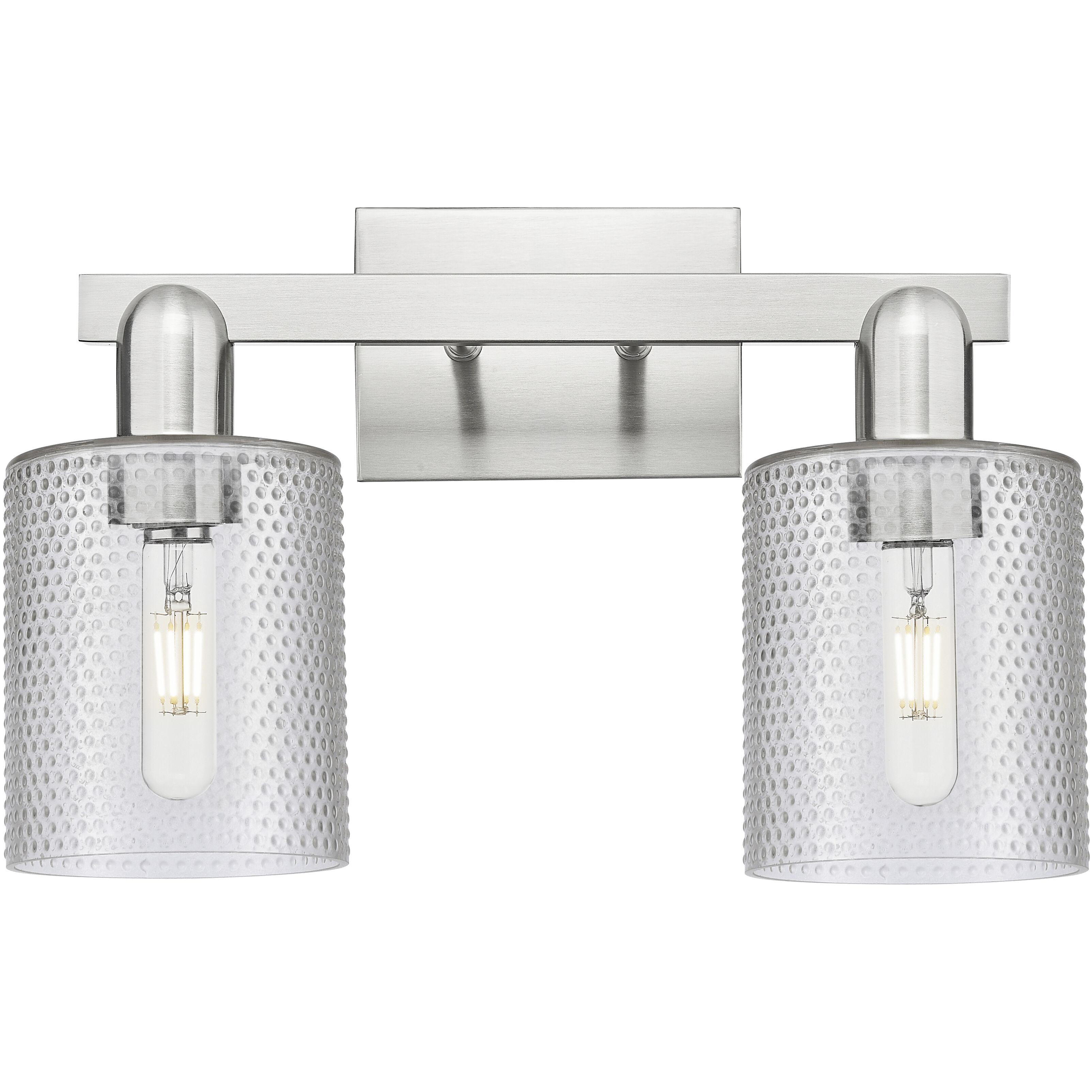 Arcadia Cobbleskill 2 Light 16 inch Brushed Satin Nickel Bath Vanity Light Wall Light in Clear
