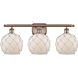 Ballston Farmhouse Rope LED 26 inch Antique Copper Bath Vanity Light Wall Light in White Glass with White Rope, Ballston