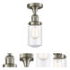 Franklin Restoration Dover 1 Light 4.5 inch Brushed Satin Nickel Semi-Flush Mount Ceiling Light in Seedy Glass, Franklin Restoration