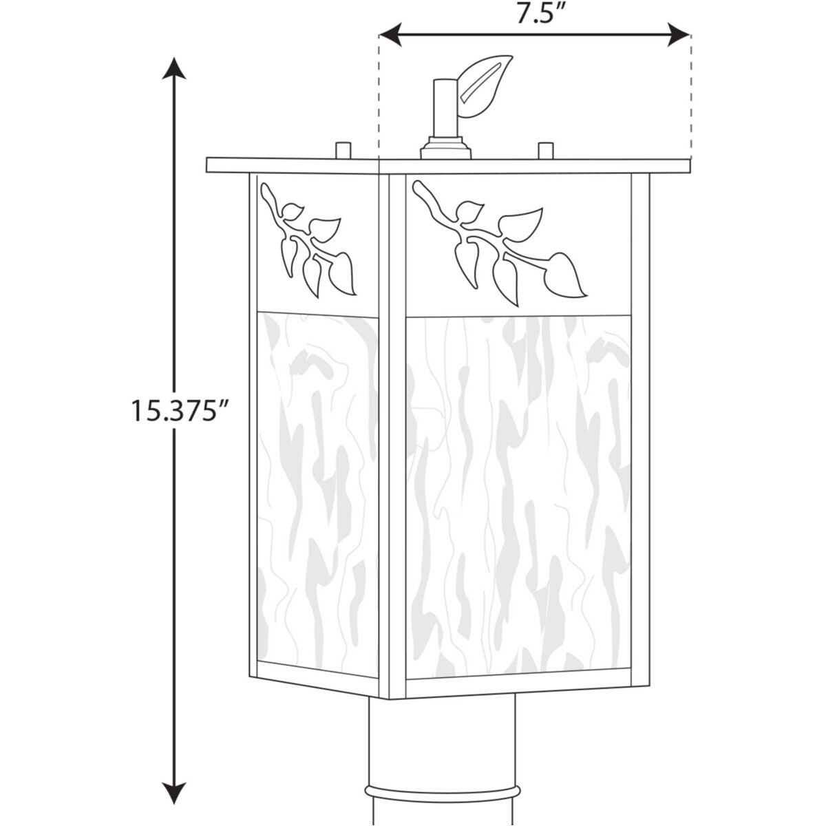 Trellis 1 Light 15.38 inch Antique Bronze Outdoor Post Lantern