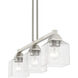 Aragon 3 Light 30 inch Brushed Nickel Linear Chandelier Ceiling Light