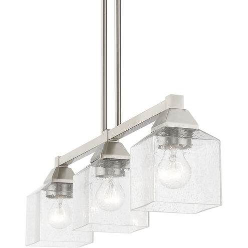 Aragon 3 Light 30 inch Brushed Nickel Linear Chandelier Ceiling Light