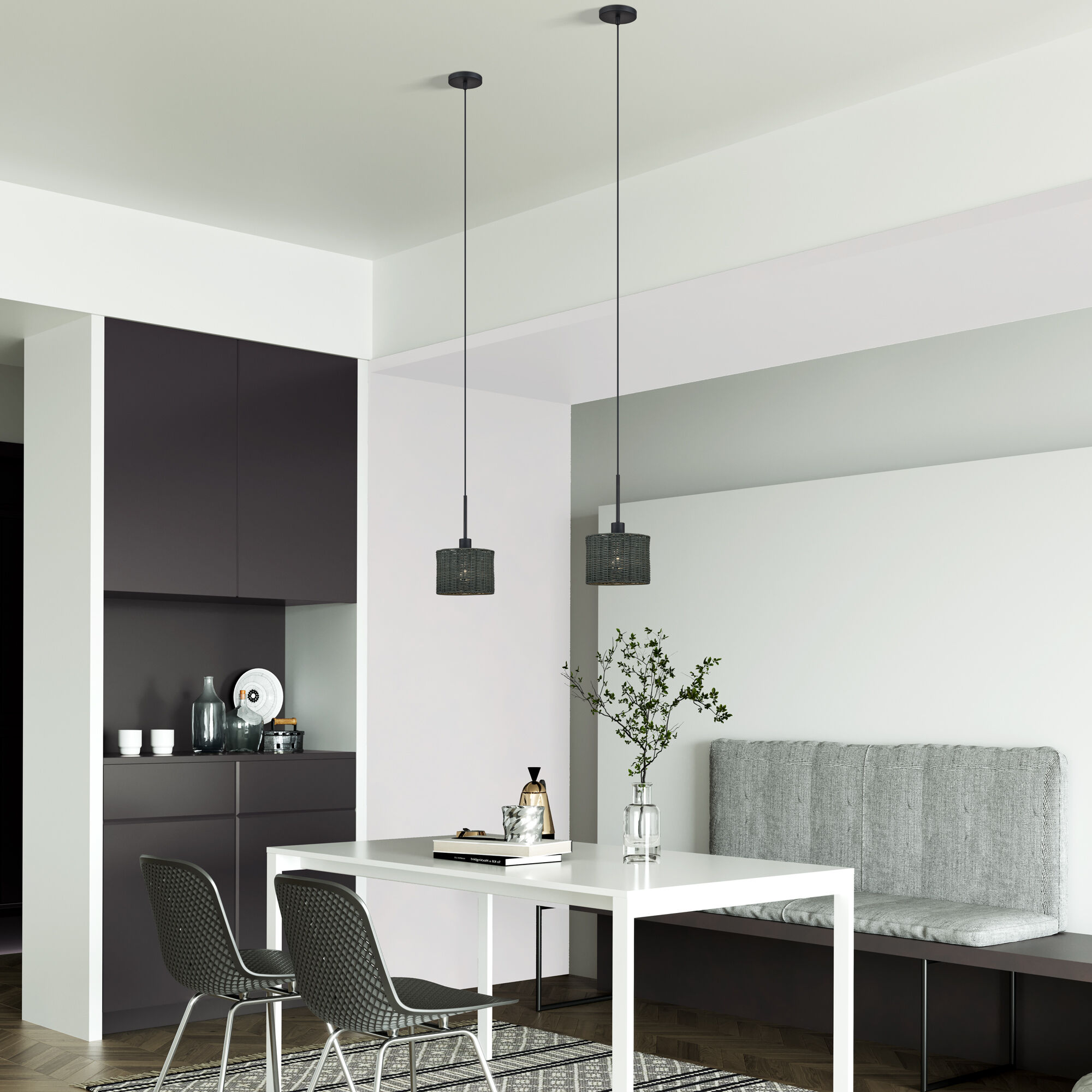 Weavington 1 Light 8.5 inch Black Mini Pendant Ceiling Light