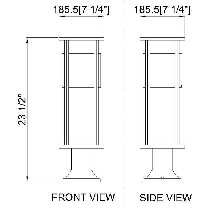 Luca LED 29.75 inch Black Outdoor Pier Mounted Fixture
