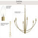 Jheni 6 Light 28 inch Brushed Gold Chandelier Ceiling Light