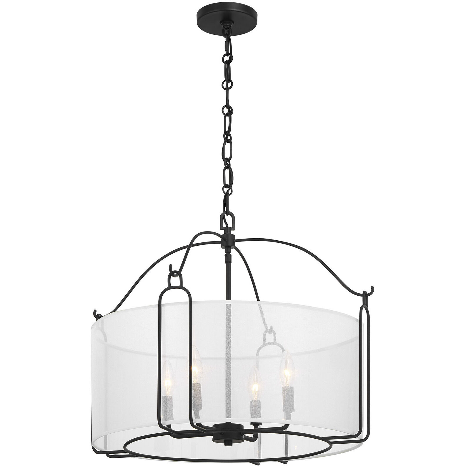 Ashlay 4 Light 22 inch Matte Black Pendant Ceiling Light