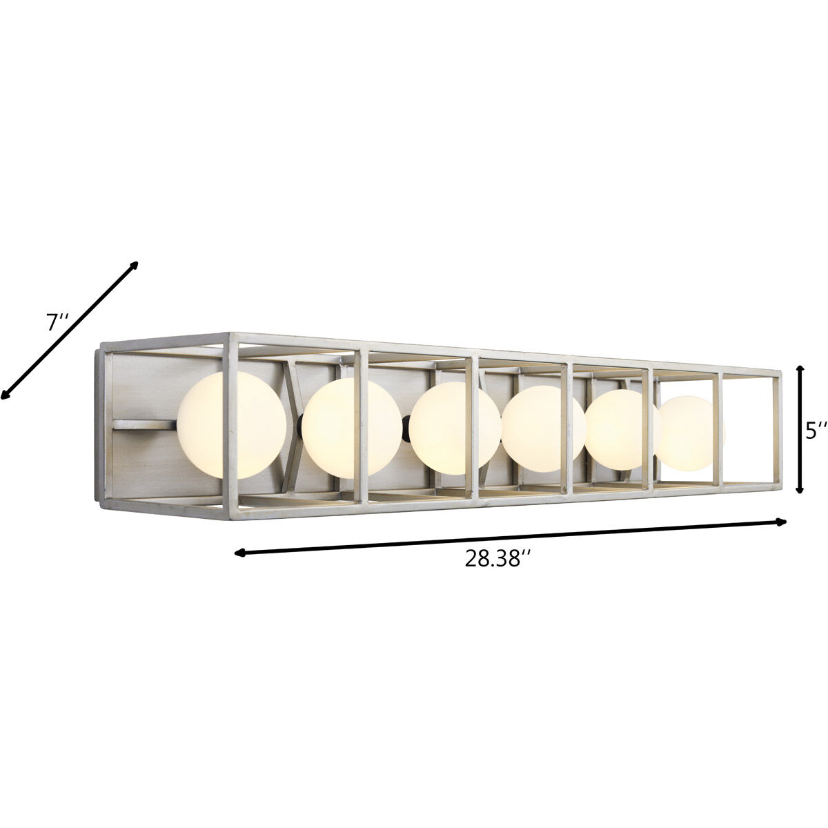 Plaza LED 28.38 inch Silverado and Carbon Bath Vanity Wall Light in 6