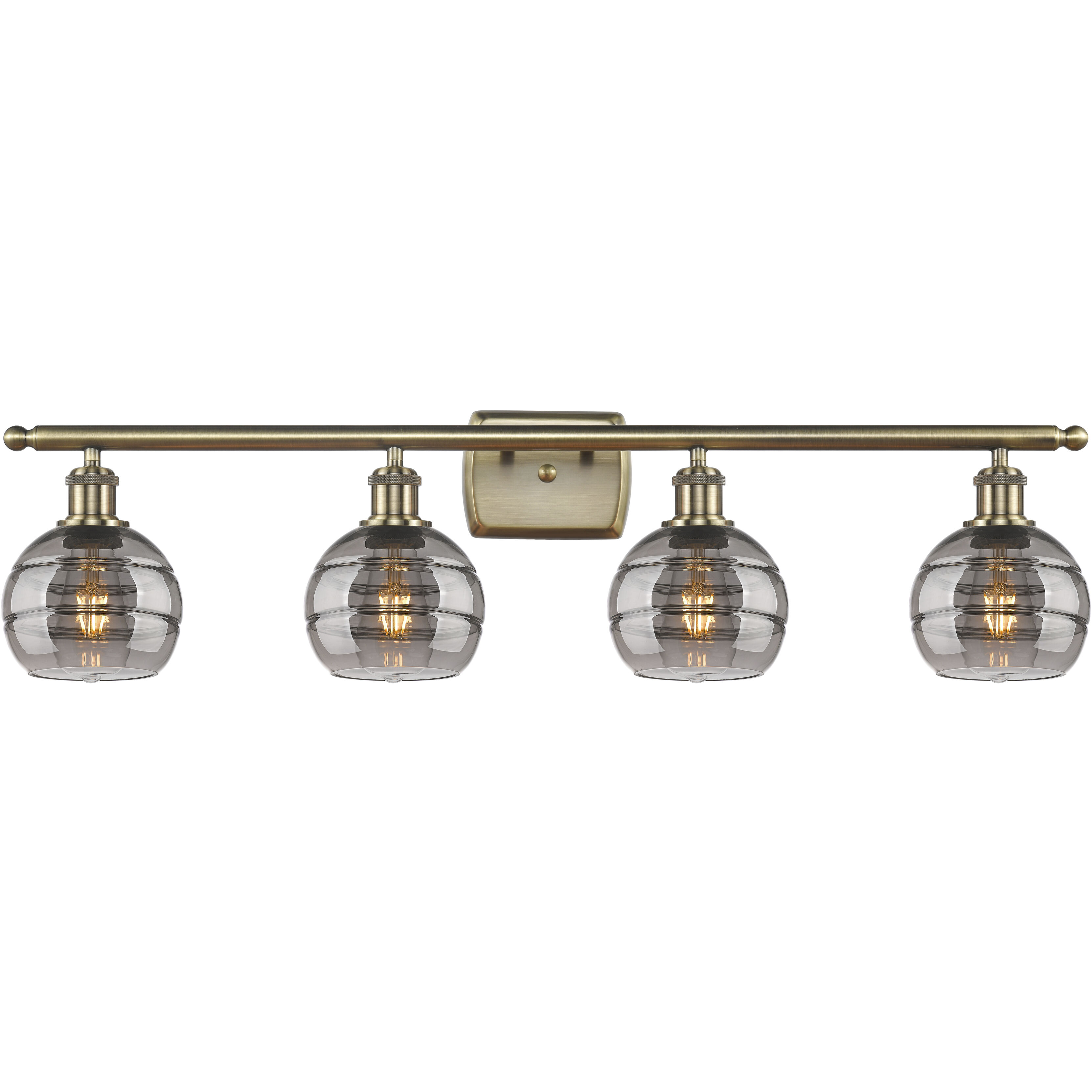 Ballston Rochester 4 Light 35.88 inch Antique Brass Bath Vanity Light Wall Light