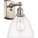Ballston Ballston Dome 1 Light 8 inch Brushed Satin Nickel Sconce Wall Light in Clear Glass