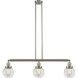 Franklin Restoration Beacon 3 Light 39 inch Brushed Satin Nickel Island Light Ceiling Light in Clear Glass, Franklin Restoration