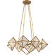 Cairo 8 Light 30 inch Ribbed Glass/Vintage Brass Chandelier Ceiling Light
