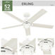 Erling 52 inch Fresh White with Bleached Alder/Fresh White Blades Ceiling Fan