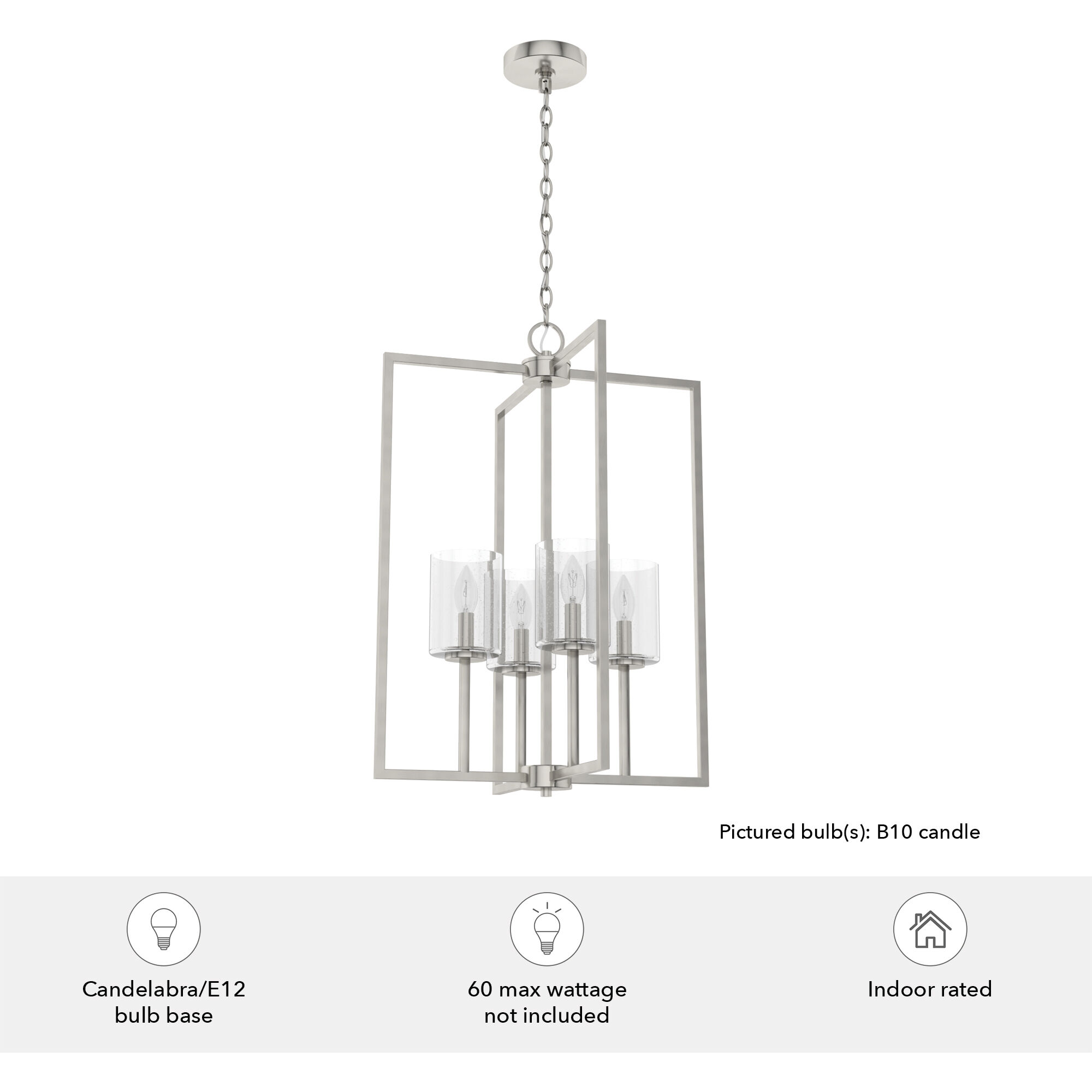 Kerrison 4 Light 19 inch Brushed Nickel Foyer Pendant Ceiling Light