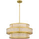 Stoneland 6 Light 24 inch Brushed Gold Pendant Ceiling Light