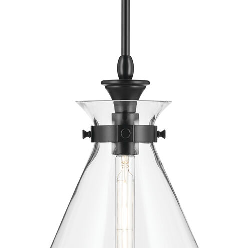 Laria 1 Light Black Pendant Ceiling Light in Clear
