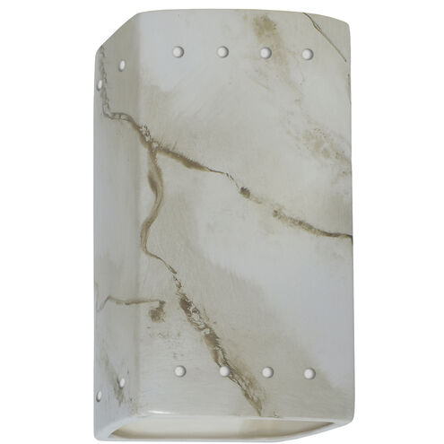 Ambiance Rectangle LED 5.25 inch Carrara Marble Wall Sconce Wall Light, Small