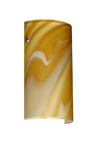 Tamburo 7 LED 7 inch Satin Nickel ADA Wall Sconce Wall Light in Honey Glass