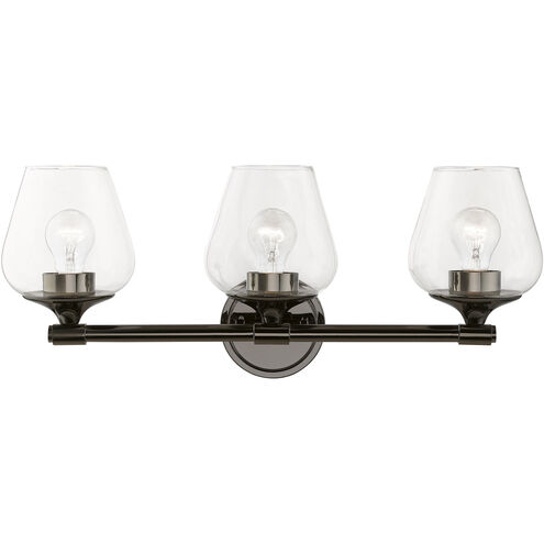 Willow 3 Light 23 inch Black Chrome Vanity Sconce Wall Light