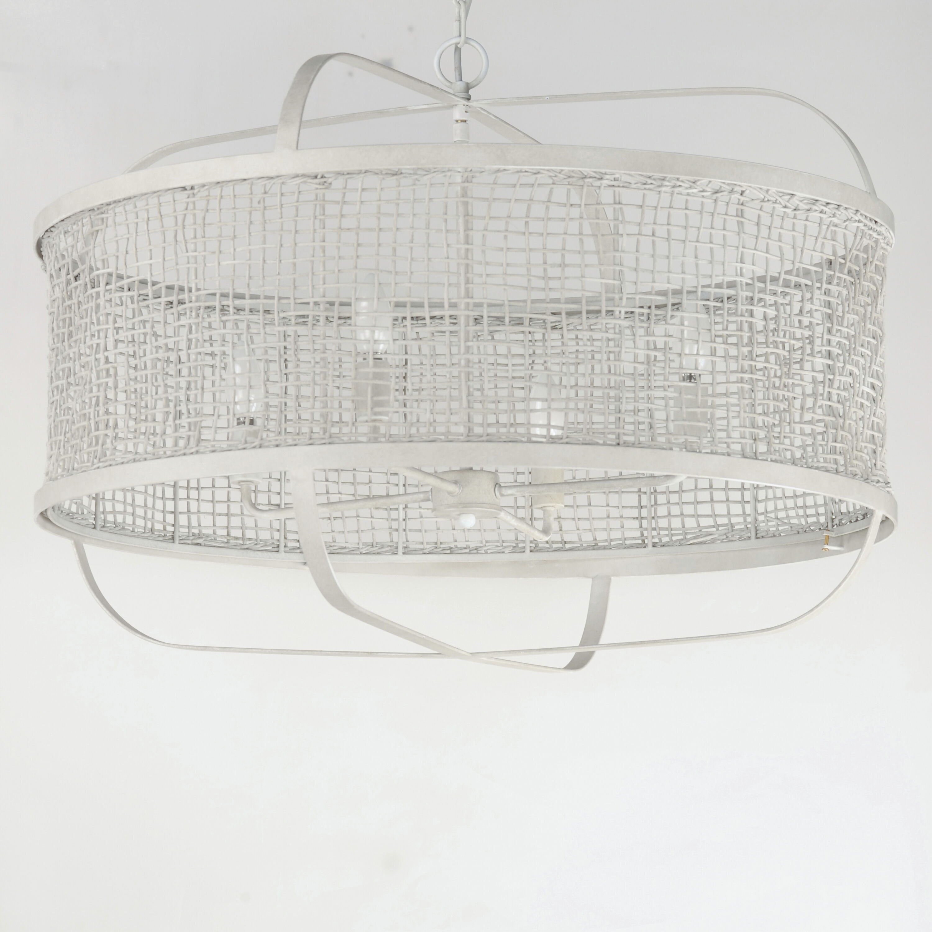 Cestino 5 Light 30 inch Weathered White Chandelier Ceiling Light