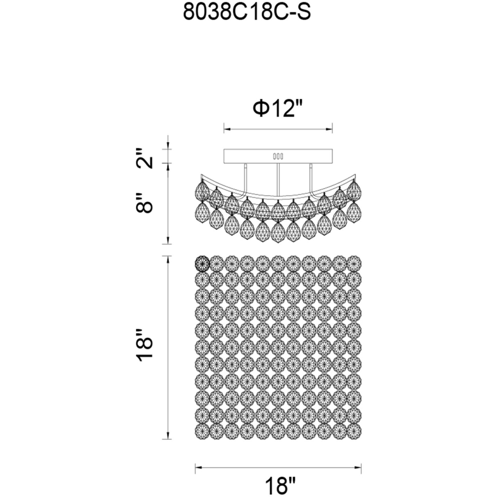 Queen 6 Light 17 inch Chrome Flush Mount Ceiling Light
