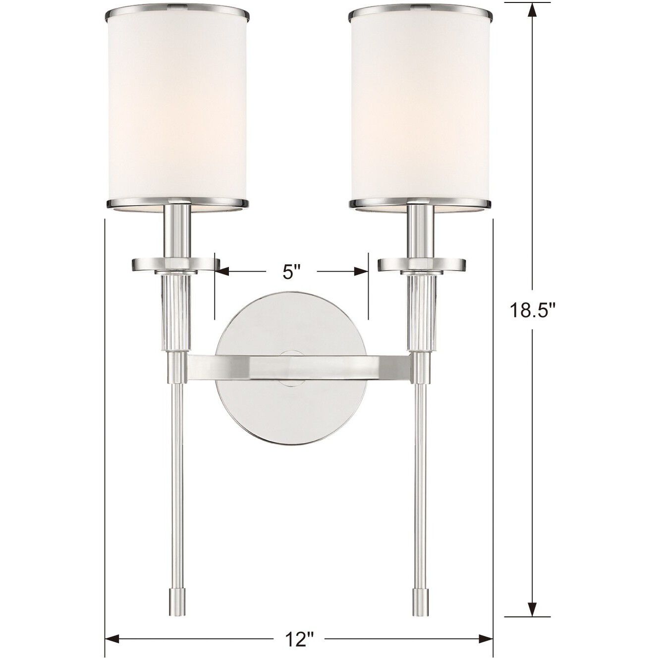 Hatfield Bath Wall Light in Polished Nickel