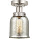 Bell 1 Light 6.5 inch Brushed Satin Nickel Semi-Flush Mount Ceiling Light