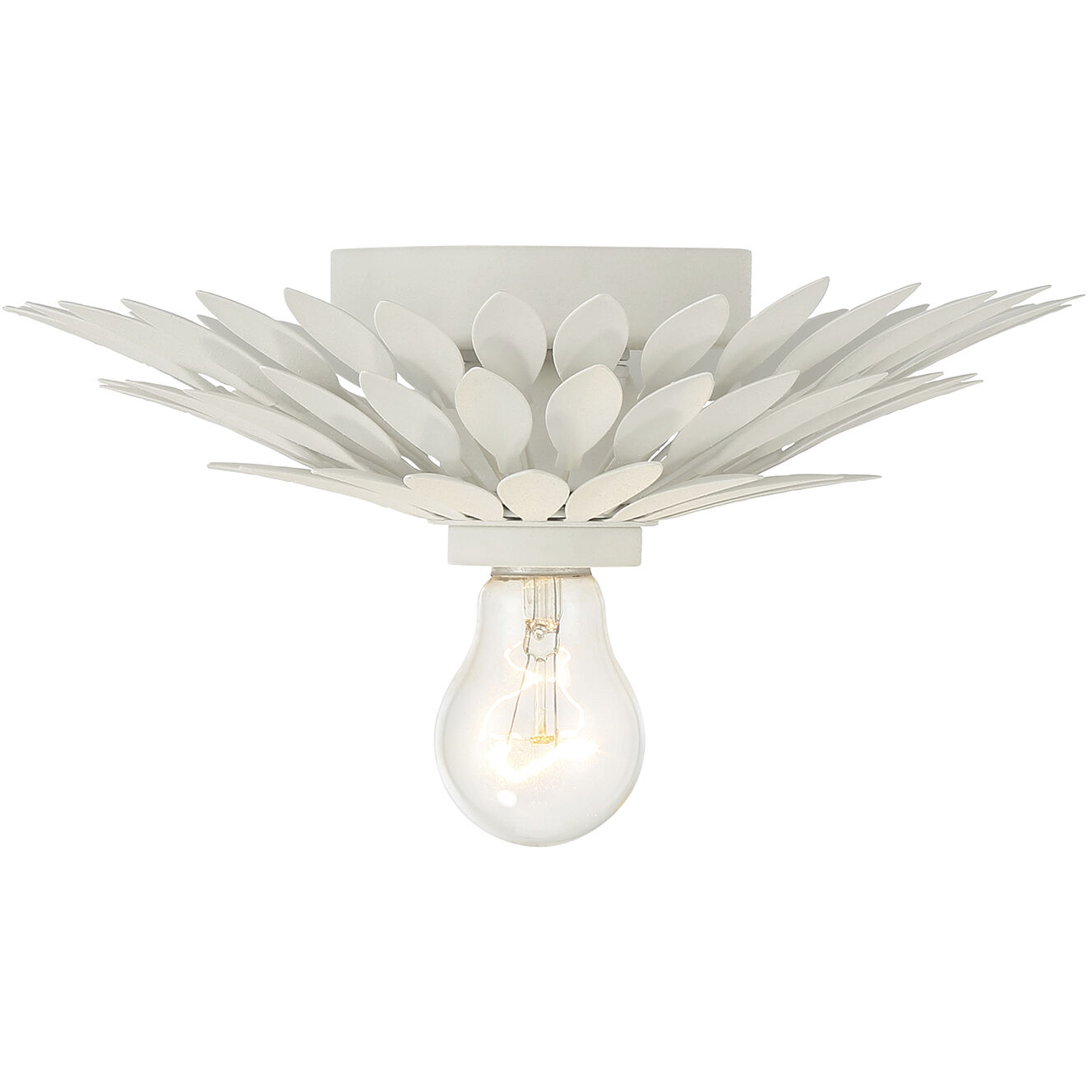 Broche 1 Light 11 inch Matte White Flush Ceiling Light
