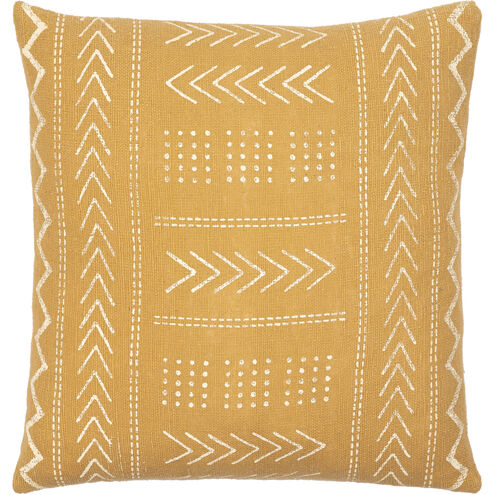 Malian 22 inch Mustard Pillow Cover in 22 x 22, Square