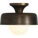 Flare 1 Light 11 inch Aged Brass Flush Mount Ceiling Light